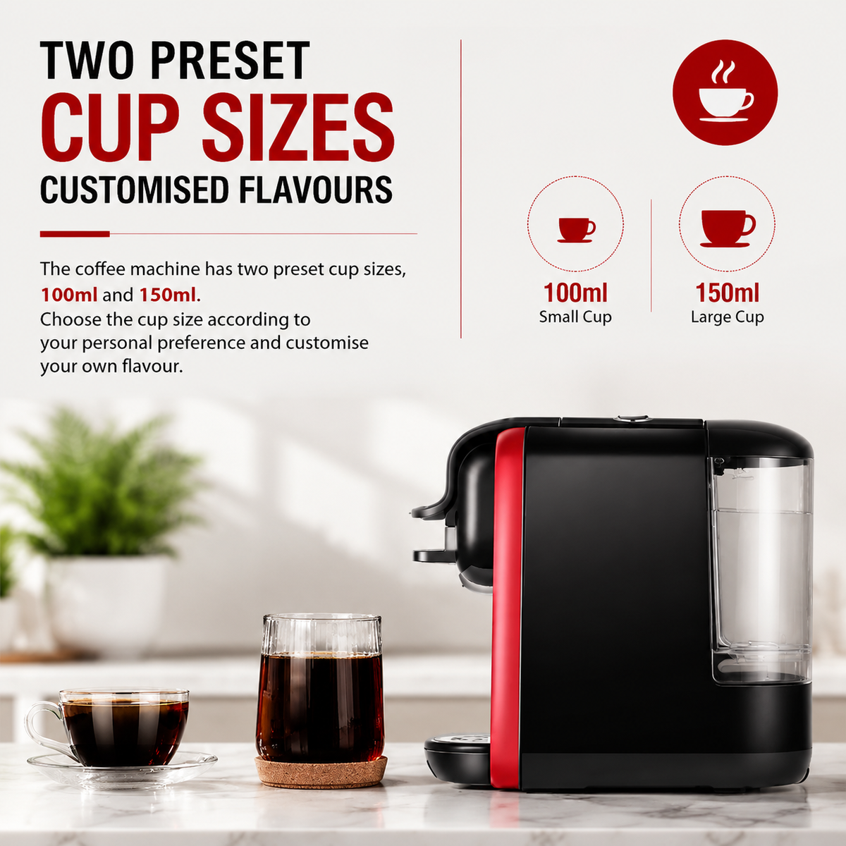 Premium Italian Capsule Coffee Machine Compact All in One Drip Americano Maker Capsule Coffee Brewer Single Serve 220V Home Office Coffee System