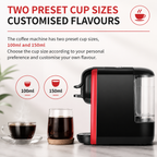 Premium Italian Capsule Coffee Machine Compact All in One Drip Americano Maker Capsule Coffee Brewer Single Serve 220V Home Office Coffee System