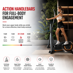 Premium Magnetic Elliptical Machine for Home Quiet Elliptical Trainer 8 Resistance Levels 12 Inch Stride LCD Monitor Cardio Exercise Fitness Machine Indoor Use