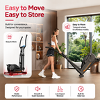 Premium Magnetic Elliptical Machine for Home Quiet Elliptical Trainer 8 Resistance Levels 12 Inch Stride LCD Monitor Cardio Exercise Fitness Machine Indoor Use