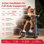 Premium Magnetic Elliptical Machine for Home Quiet Elliptical Trainer 8 Resistance Levels 12 Inch Stride LCD Monitor Cardio Exercise Fitness Machine Indoor Use
