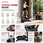 Premium Magnetic Elliptical Machine for Home Quiet Elliptical Trainer 8 Resistance Levels 12 Inch Stride LCD Monitor Cardio Exercise Fitness Machine Indoor Use