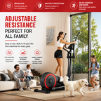 Premium Magnetic Elliptical Machine for Home Quiet Elliptical Trainer 8 Resistance Levels 12 Inch Stride LCD Monitor Cardio Exercise Fitness Machine Indoor Use