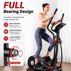 Premium Magnetic Elliptical for Home 16-Level Resistance Quiet Cardio Trainer 15.5 Inch Stride App Connectivity Compact Foldable 350 lb Capacity