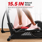 Premium Magnetic Elliptical for Home 16-Level Resistance Quiet Cardio Trainer 15.5 Inch Stride App Connectivity Compact Foldable 350 lb Capacity