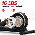 Premium Magnetic Elliptical for Home 16-Level Resistance Quiet Cardio Trainer 15.5 Inch Stride App Connectivity Compact Foldable 350 lb Capacity