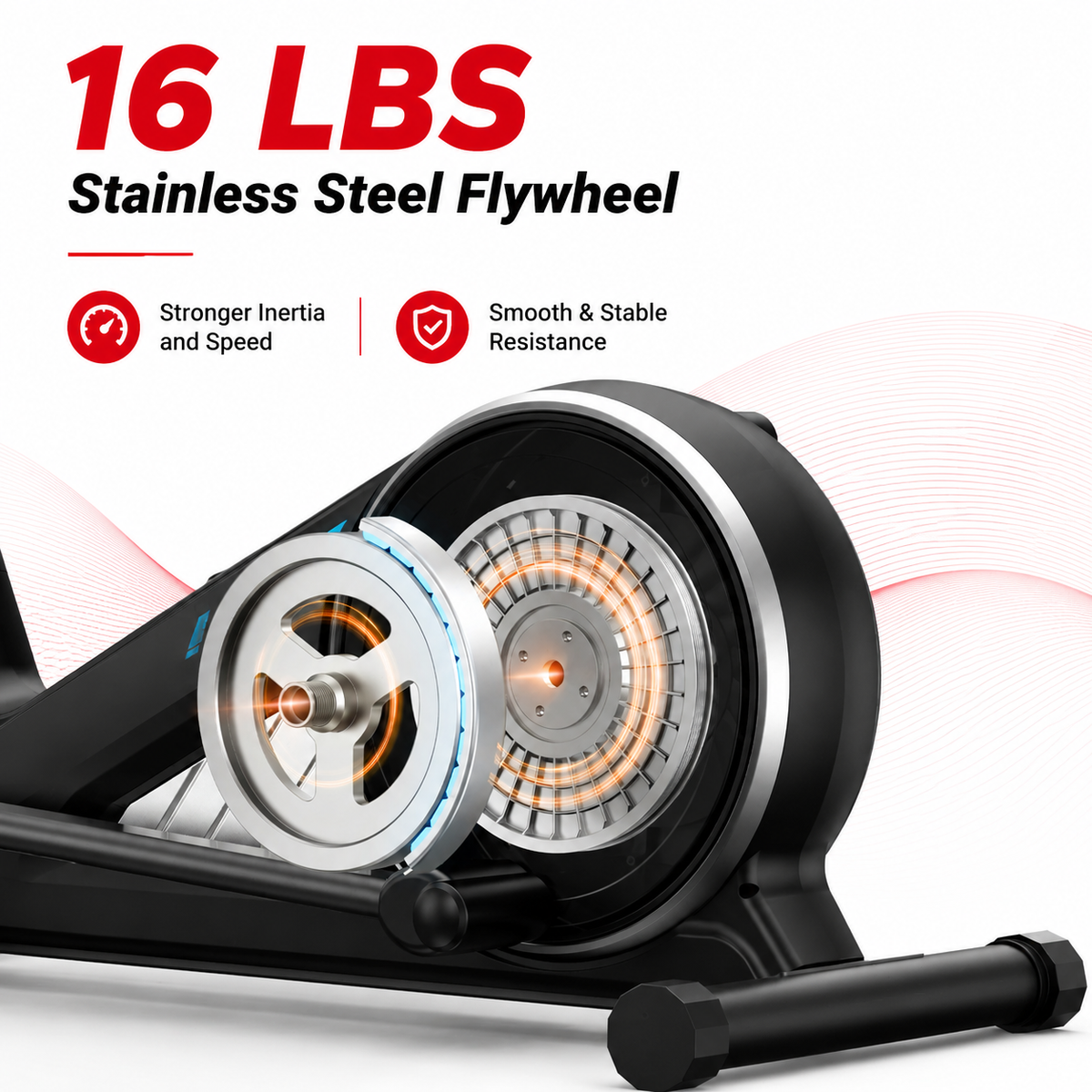 Premium Magnetic Elliptical for Home 16-Level Resistance Quiet Cardio Trainer 15.5 Inch Stride App Connectivity Compact Foldable 350 lb Capacity