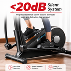 Premium Magnetic Elliptical for Home 16-Level Resistance Quiet Cardio Trainer 15.5 Inch Stride App Connectivity Compact Foldable 350 lb Capacity