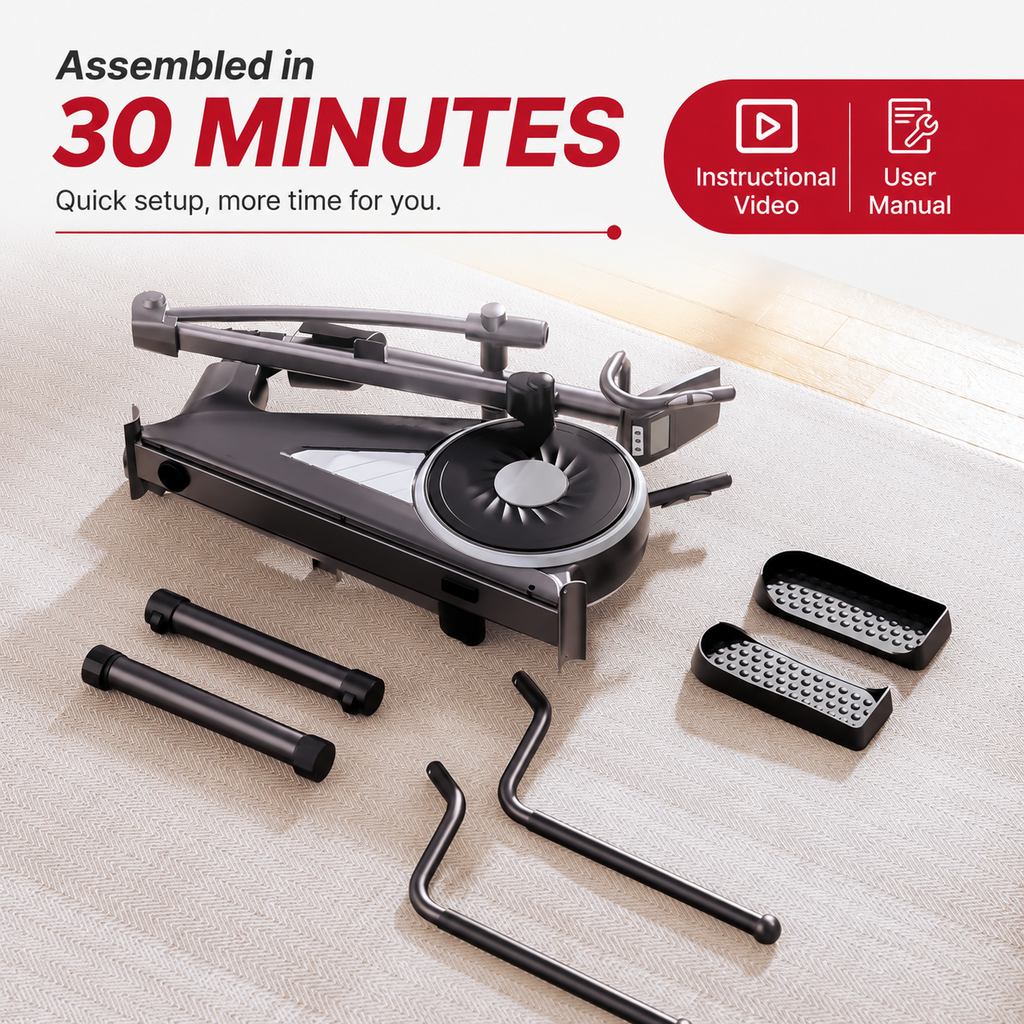 Premium Magnetic Elliptical for Home 16-Level Resistance Quiet Cardio Trainer 15.5 Inch Stride App Connectivity Compact Foldable 350 lb Capacity
