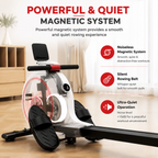Premium Magnetic Rowing Machine for Home 32 Level Adjustable Resistance Cardio Rower LED Monitor Bluetooth Strength Training Fitness Equipment