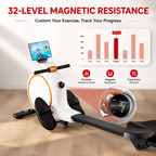 Premium Magnetic Rowing Machine for Home 32 Level Adjustable Resistance Cardio Rower LED Monitor Bluetooth Strength Training Fitness Equipment