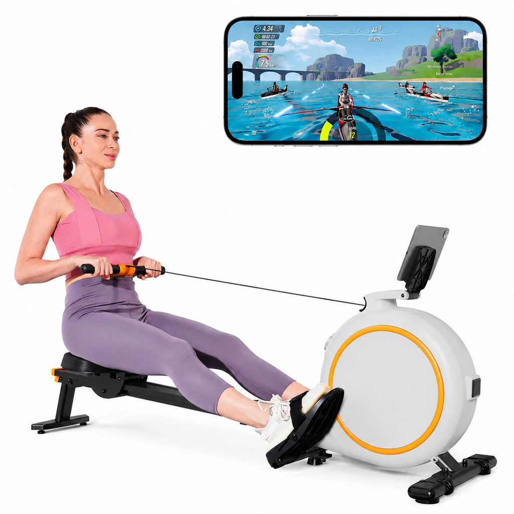 Premium Magnetic Rowing Machine for Home 32 Level Adjustable Resistance Cardio Rower LED Monitor Bluetooth Strength Training Fitness Equipment