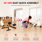 Premium Magnetic Rowing Machine for Home 32 Level Adjustable Resistance Cardio Rower LED Monitor Bluetooth Strength Training Fitness Equipment