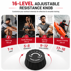 Premium Magnetic Rowing Machine for Home 350 lb Capacity 16 Level Silent Resistance Full Body Cardio Trainer Dual Slide Rail LCD Monitor