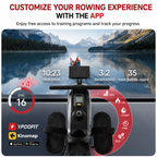 Premium Magnetic Rowing Machine for Home 350 lb Capacity 16 Level Silent Resistance Full Body Cardio Trainer Dual Slide Rail LCD Monitor