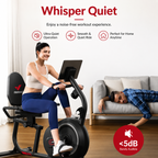 Premium Smart Bluetooth Recumbent Exercise Bike Magnetic Resistance Fitness Bike for Seniors Home Use Heart Rate Monitor App Sync Quiet Cardio Machine