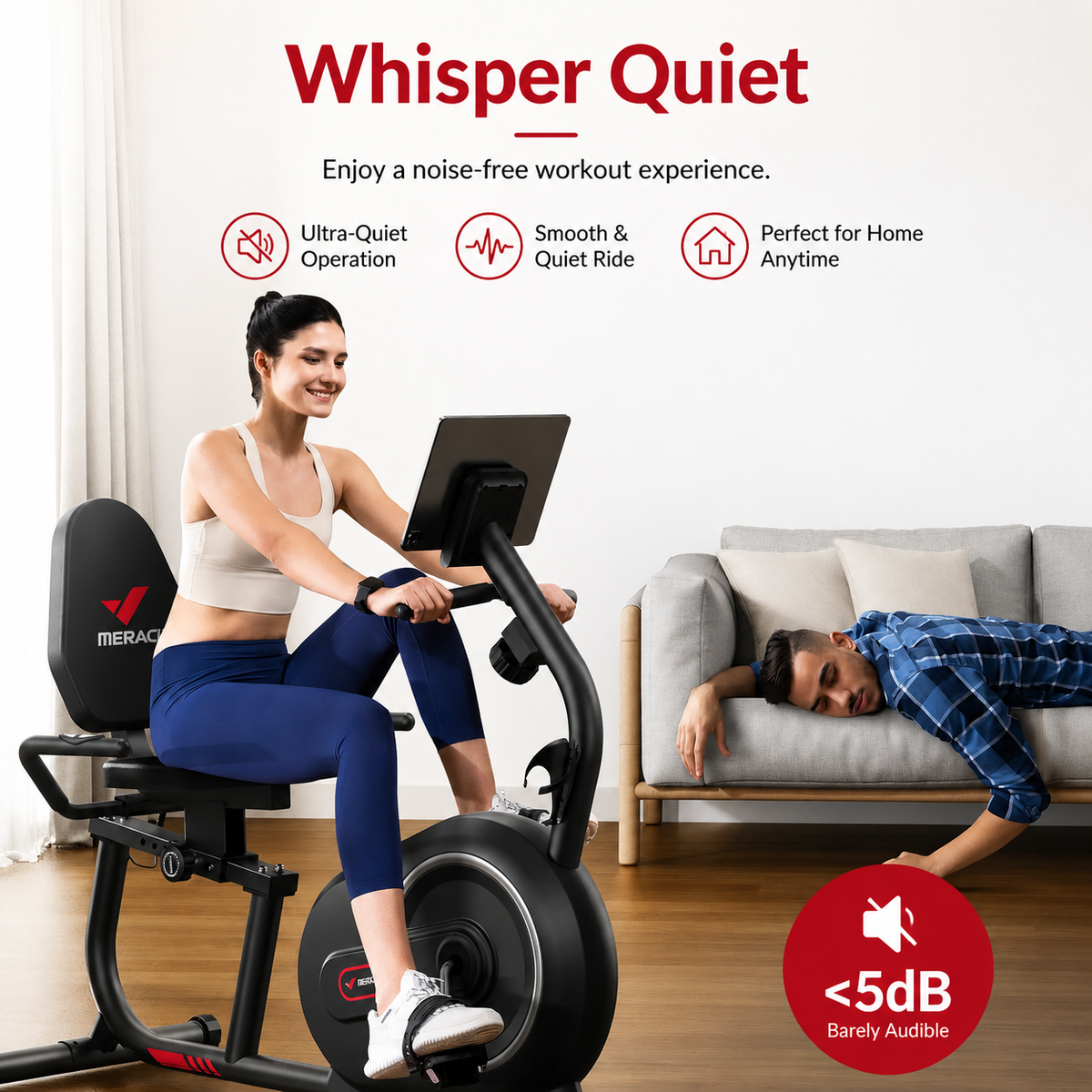 Premium Smart Bluetooth Recumbent Exercise Bike Magnetic Resistance Fitness Bike for Seniors Home Use Heart Rate Monitor App Sync Quiet Cardio Machine