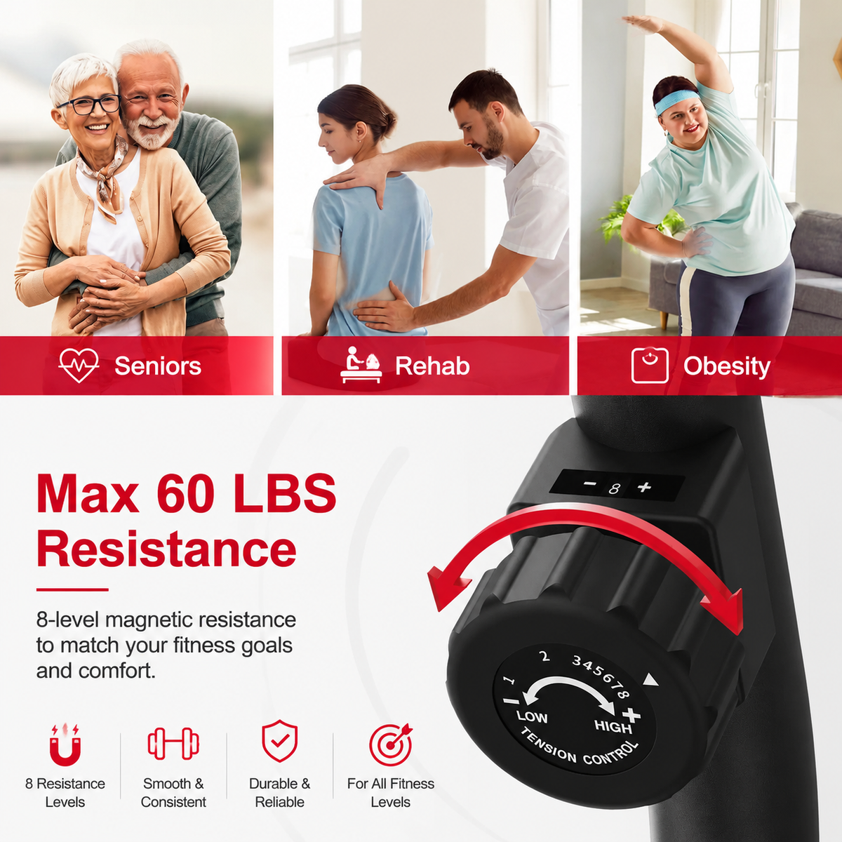 Premium Smart Bluetooth Recumbent Exercise Bike Magnetic Resistance Fitness Bike for Seniors Home Use Heart Rate Monitor App Sync Quiet Cardio Machine