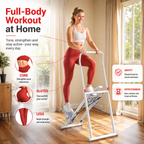 Premium Vertical Climber Machine Foldable Full Body Workout Cardio Trainer Adjustable Home Gym Climbing Machine with LCD Monitor Quiet Compact Design