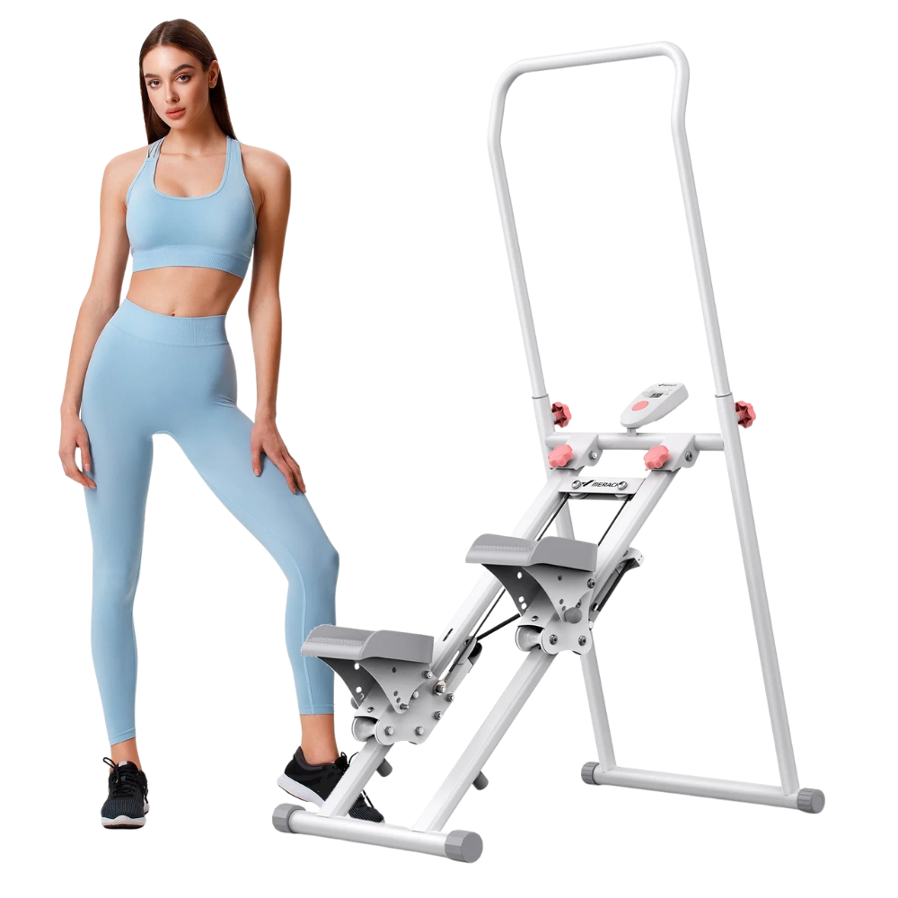 Premium Vertical Climber Machine Foldable Full Body Workout Cardio Trainer Adjustable Home Gym Climbing Machine with LCD Monitor Quiet Compact Design