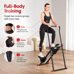 Premium Vertical Climber Machine Foldable Full Body Workout Cardio Trainer Adjustable Home Gym Climbing Machine with LCD Monitor Quiet Compact Design
