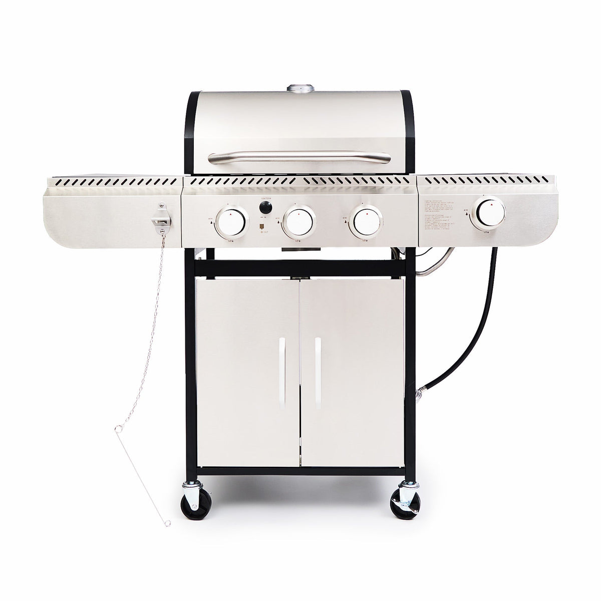 R.W.FLAME 3-Burner Propane Grill with Side Burner