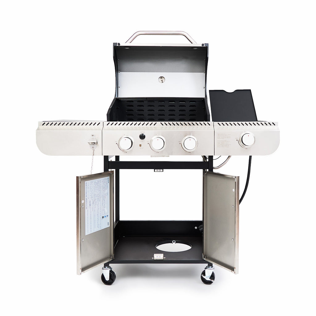R.W.FLAME 3-Burner Propane Grill with Side Burner