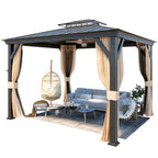 EROMMY 10X12 Gazebo with Double Galvanized Steel Roof