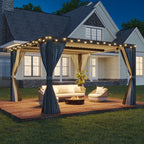 EROMMY 12x12 Pergola with Louvered Roof – Dark Grey