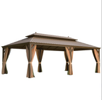 EROMMY 14X24 Hardtop Grill Gazebo with Netting and Sides