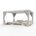 EROMMY 10x12 Outdoor Aluminum Pergola with Louvered Roof – White