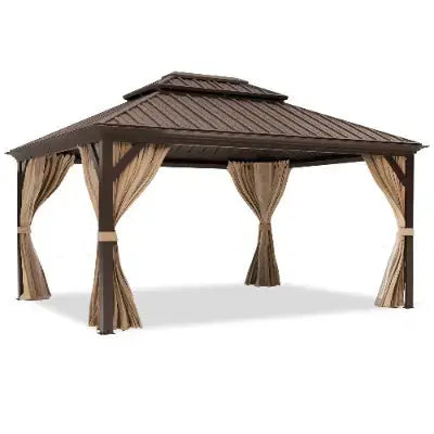 EROMMY 12X14 Hardtop Gazebo with Canopy for Poolside and Outdoor