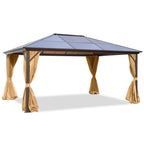 EROMMY 12' x 16'  Hardtop Gazebo, Outdoor Polycarbonate Roof Canopy, Aluminum Frame Permanent Pavilion