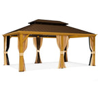 EROMMY 12X18 Gazebo with Double Galvanized Steel Roof