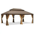 EROMMY 12X22 Gazebo with Double Galvanized Steel Roof