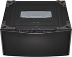 LG – SideKick 1.0 Cu. Ft. High-Efficiency Smart Top Load Pedestal Washer with 3-Motion Technology – Black steel