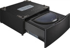 LG – SideKick 1.0 Cu. Ft. High-Efficiency Smart Top Load Pedestal Washer with 3-Motion Technology – Black steel