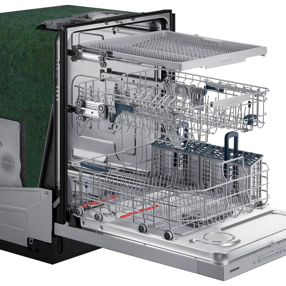 Samsung  24 in. Top Control Tall Tub Dishwasher in Fingerprint Resistant Stainless Steel with AutoRelease, 3rd Rack, 48 dBA