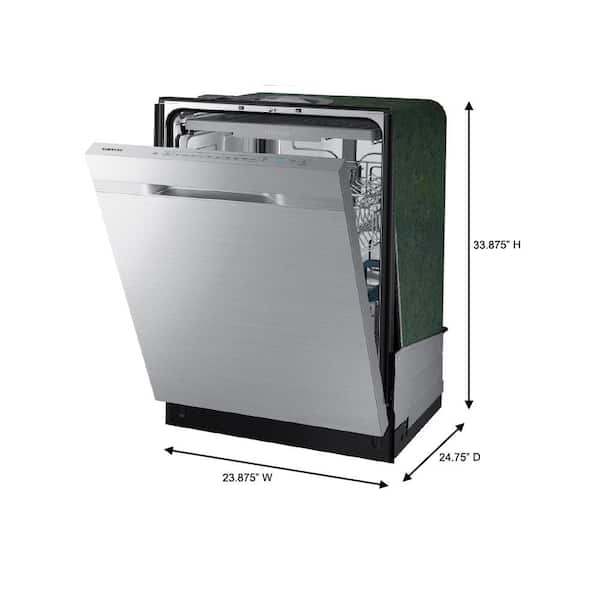 Samsung  24 in. Top Control Tall Tub Dishwasher in Stainless Steel with Stainless Steel Interior Door, 55 dBA