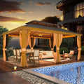 EROMMY 12X18 Gazebo with Double Galvanized Steel Roof