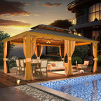 EROMMY 12X18 Gazebo with Double Galvanized Steel Roof