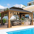 EROMMY 12X14 Grill Gazebo with Galvanized Hardtop Roof