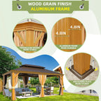 EROMMY 12X18 Gazebo with Double Galvanized Steel Roof