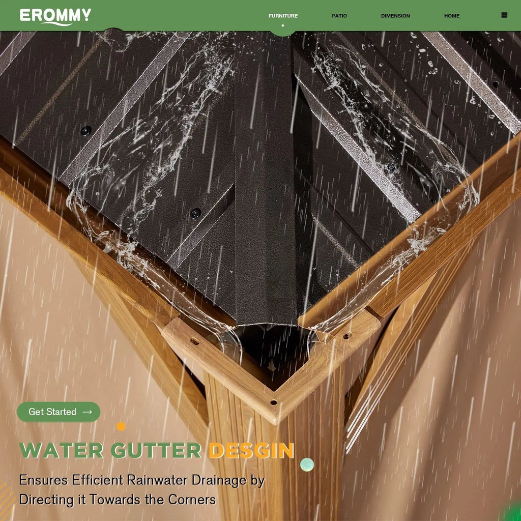 EROMMY 12X14 Grill Gazebo with Galvanized Hardtop Roof