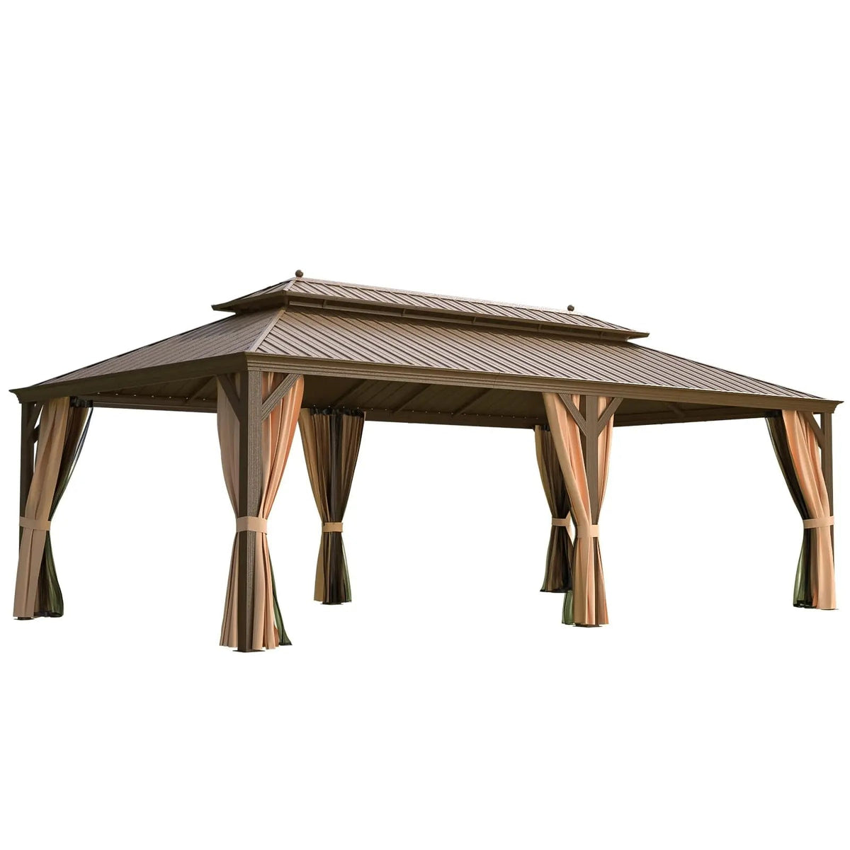 EROMMY 14X24 Hardtop Privacy Gazebo with Insect Screen