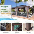 EROMMY 14X20 Large Gazebo with Sides and Hardtop