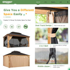 EROMMY 12X14 Grill Gazebo with Galvanized Hardtop Roof
