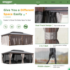 EROMMY 14X20 Large Gazebo with Sides and Hardtop