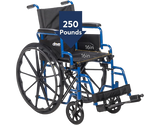 Drive Medical Blue Streak Wheelchair with Flip Back Desk Arms
