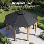 [13X13FT] Alora Premium All-Weather Octagonal Double Hardtop Cedar Wood Gazebo
